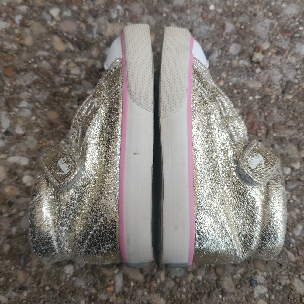 See Kai Run Drew Gold Metallic Pink High Top Sneakers Baby 4 Infant Sparkle - Picture 5 of 8